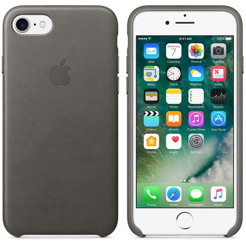 APPLE Custodia in pelle per iPhone 8 / 7 - Grigio Tempesta